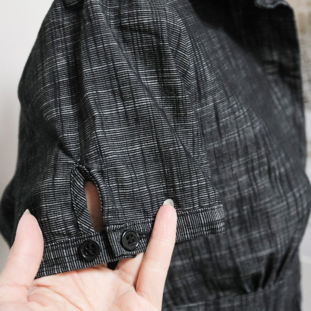 Crosshatch Dark Grey Collared Office Babydoll Dress 🦭 RICKI'S - Picture 3 of 9